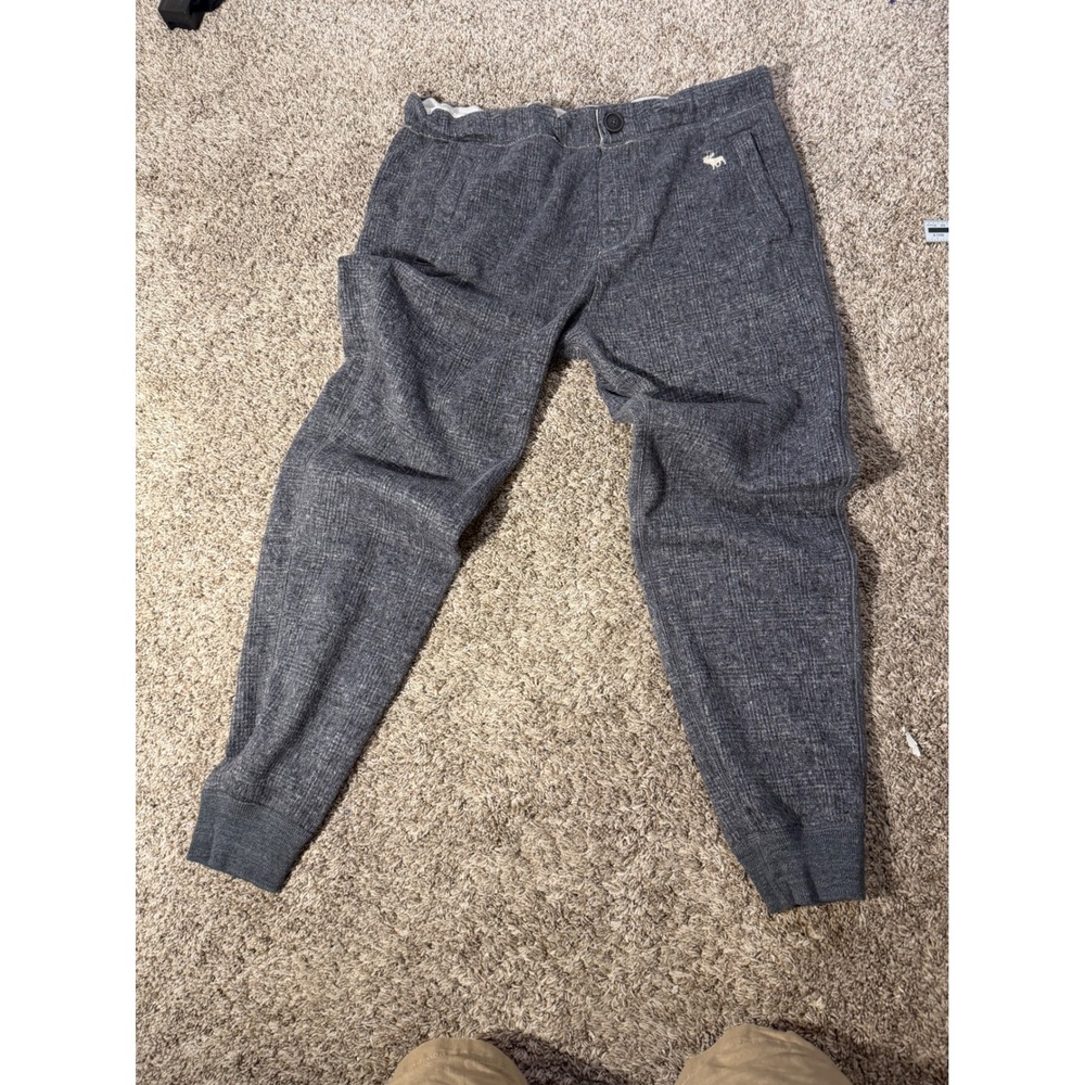 Abercrombie & Fitch Mens Jogger Pants M Gray Marled Knit Tapered Sweatpants